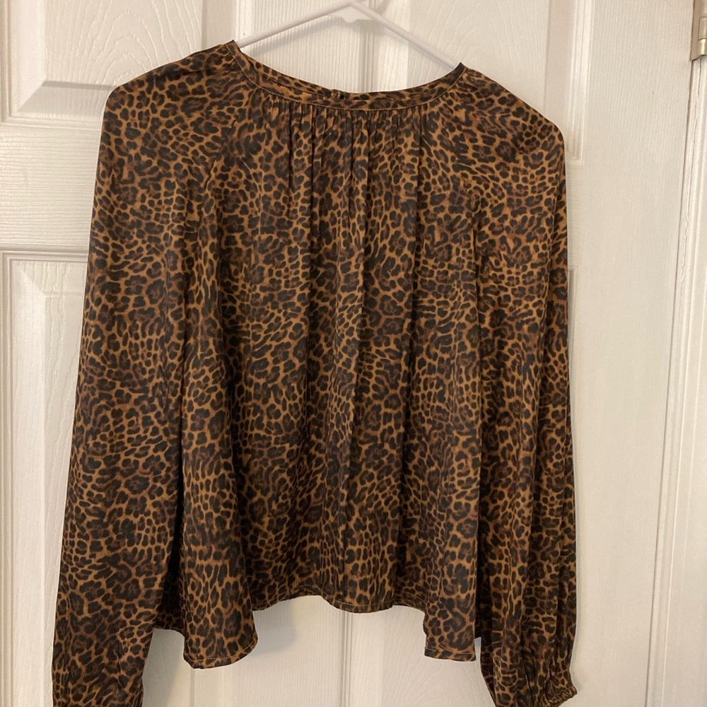 GAP Brown Leopard Print Blouse